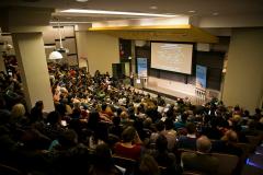 A large crowd attended Professor Chisholm's lecture; photo: Dominick Reuter